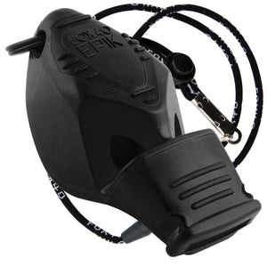 FOX 40 EPIK Whistle with Integrated Cushioned Mouth Grip & Lanyard (in Black only)