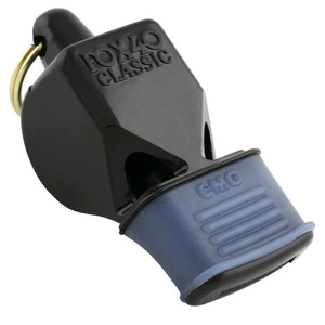 FOX 40 Classic Whistle with Cushioned Mouth Grip & Lanyard (in Black only)