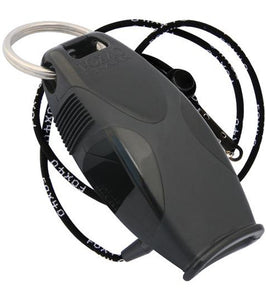 FOX 40 SHARX Whistle with Integrated Cushioned Mouth Grip & Lanyard (in Black only)